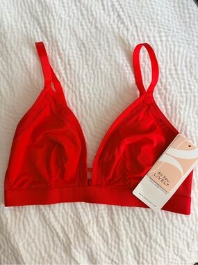 Lively Bright Red Wireless Triangle Bralette